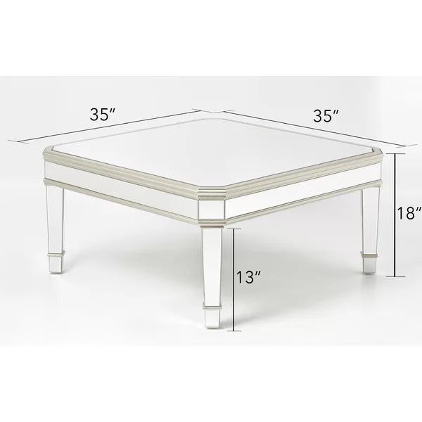 "Argento" Mirrored Square Coffee Table