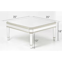 "Argento" Mirrored Square Coffee Table