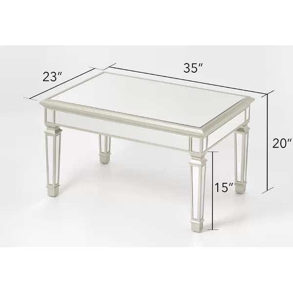 "Argento" Mirrored Rectangular Coffee Table