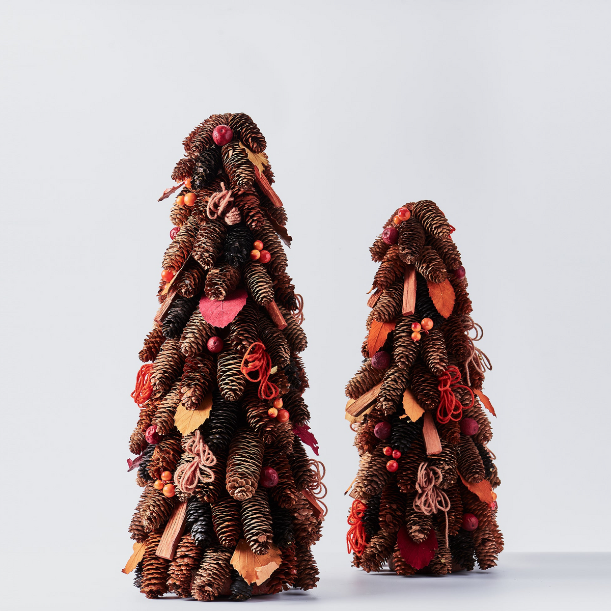 Handcrafted Tree with Pinecones and Wood Chips