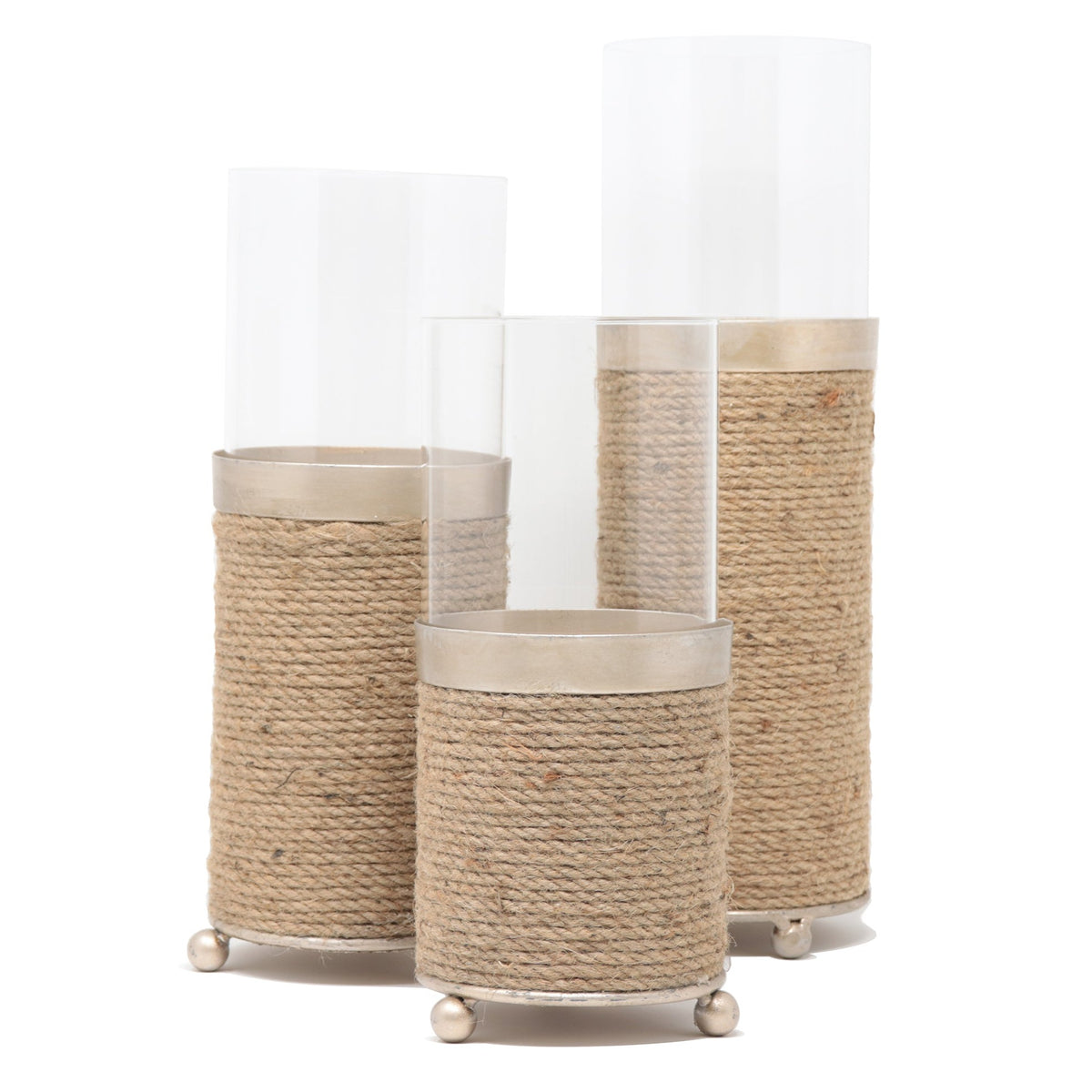 "Lieve" Hurricane Candleholders with Rope