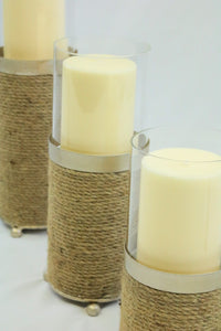 "Lieve" Hurricane Candleholders with Rope