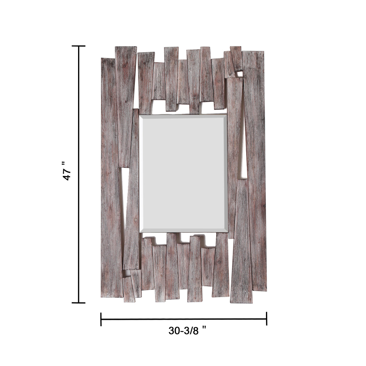 "Fiaba" Beveled Wooden Accent Mirror and Mirrored Glass Top Console Table, Set