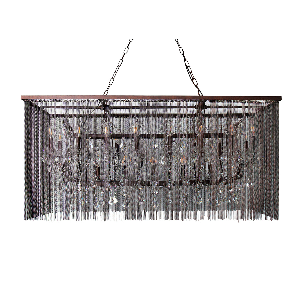 "Cascata III" 21-Bulb Candle-Style Chandelier with Crystals
