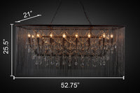 "Cascata III" 21-Bulb Candle-Style Chandelier with Crystals