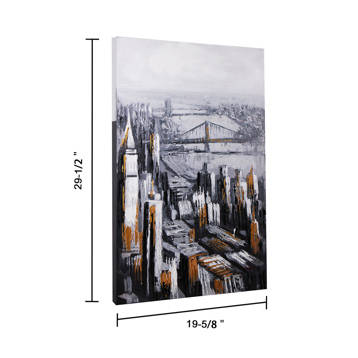 "Golden City Riverside" Oil Painting