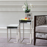 "Argento" Mirrored Square Side/End Tables (Set of 2)