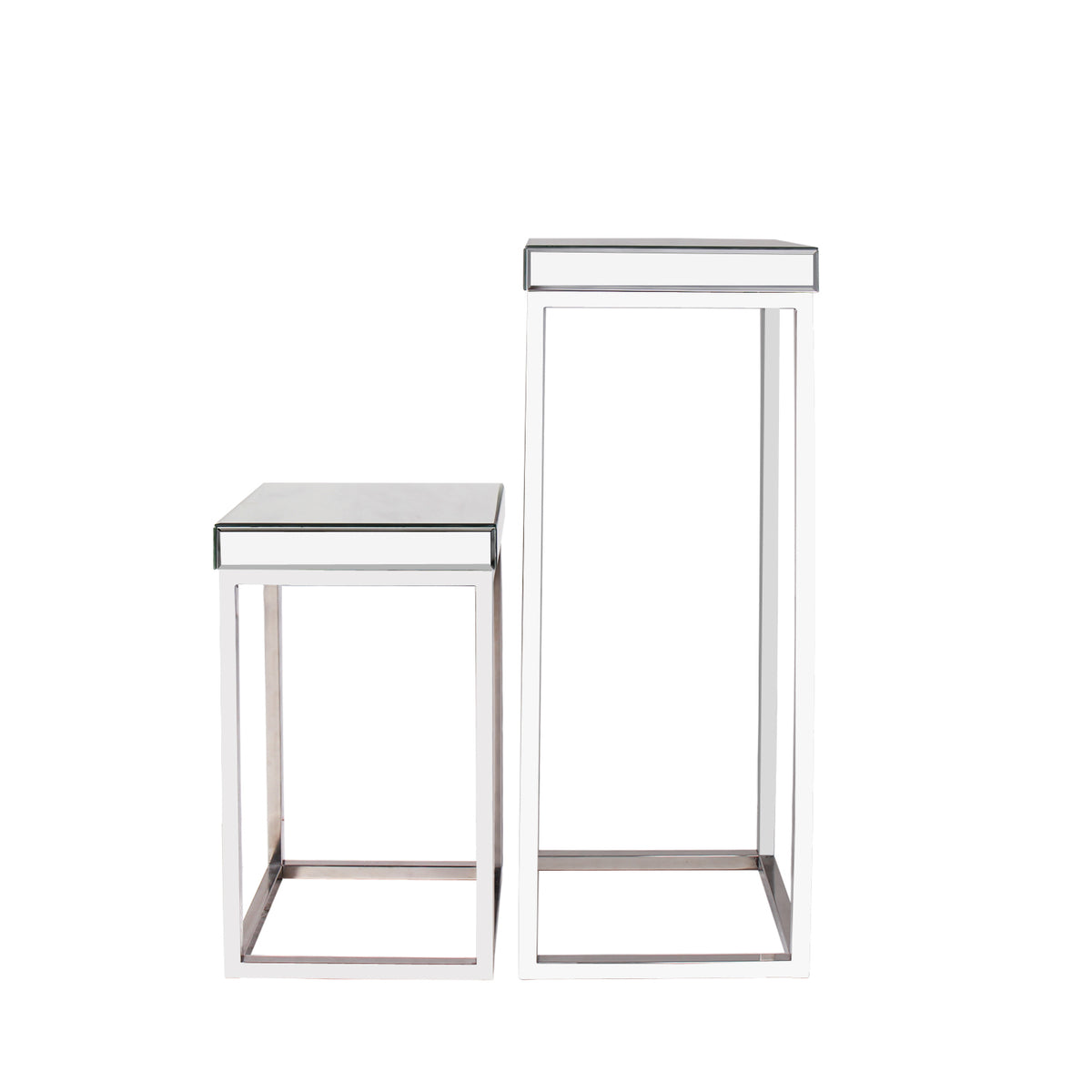 "Argento" Mirrored Square Side/End Tables (Set of 2)