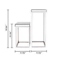 "Argento" Mirrored Square Side/End Tables (Set of 2)