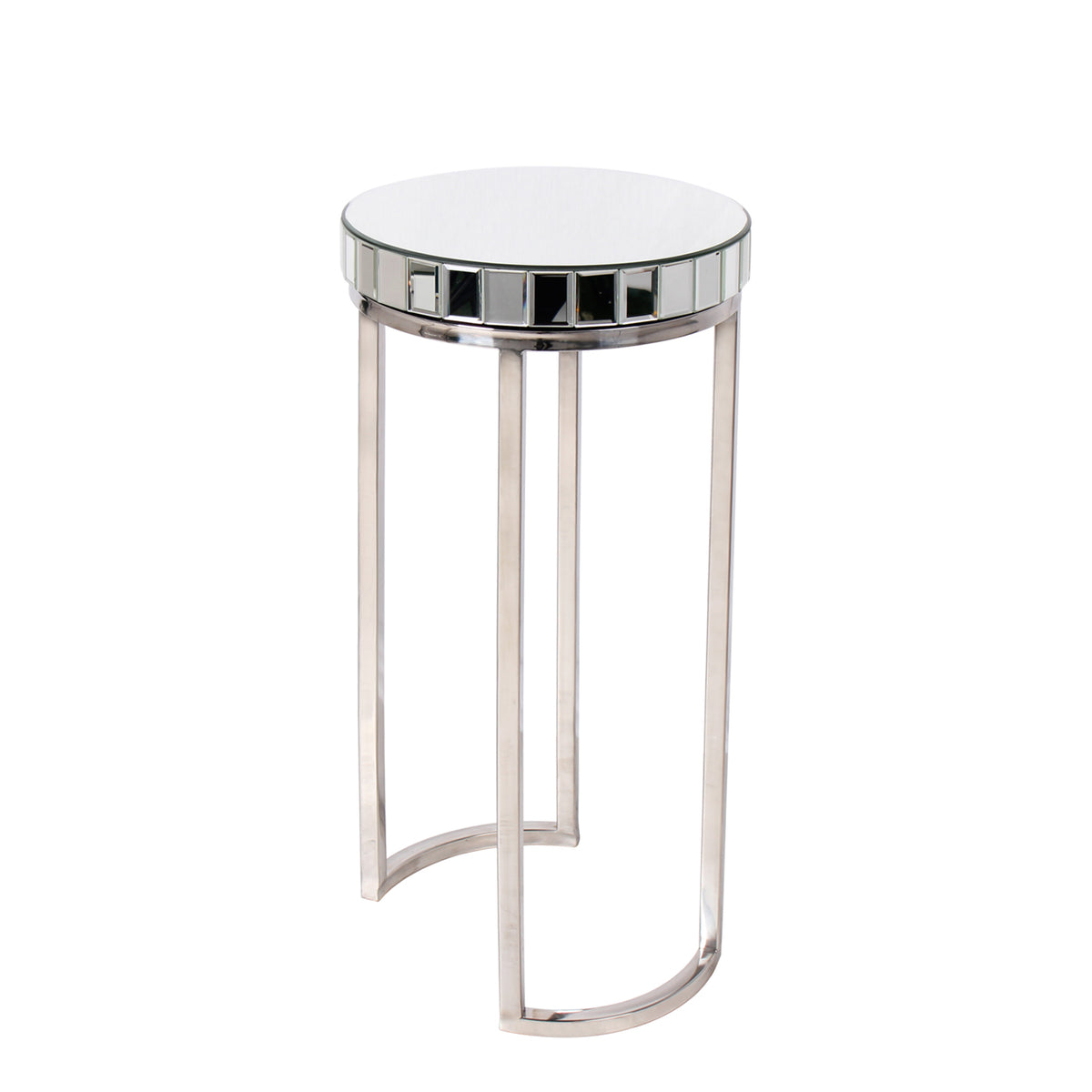 "Argento" Mirrored Round Side/End Tables (Set of 2)