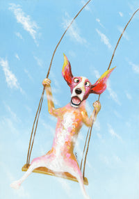 "Swingin' Dog" Oil Painting