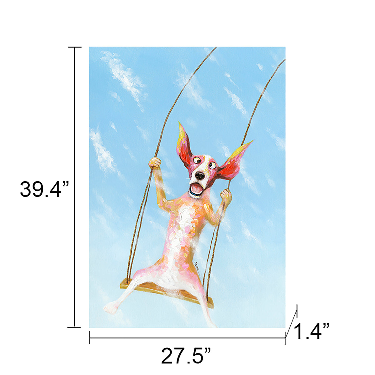 "Swingin' Dog" Oil Painting