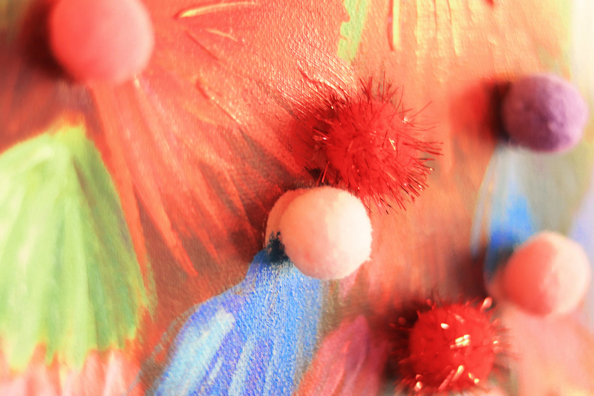 "PomPom Llama" Oil Painting