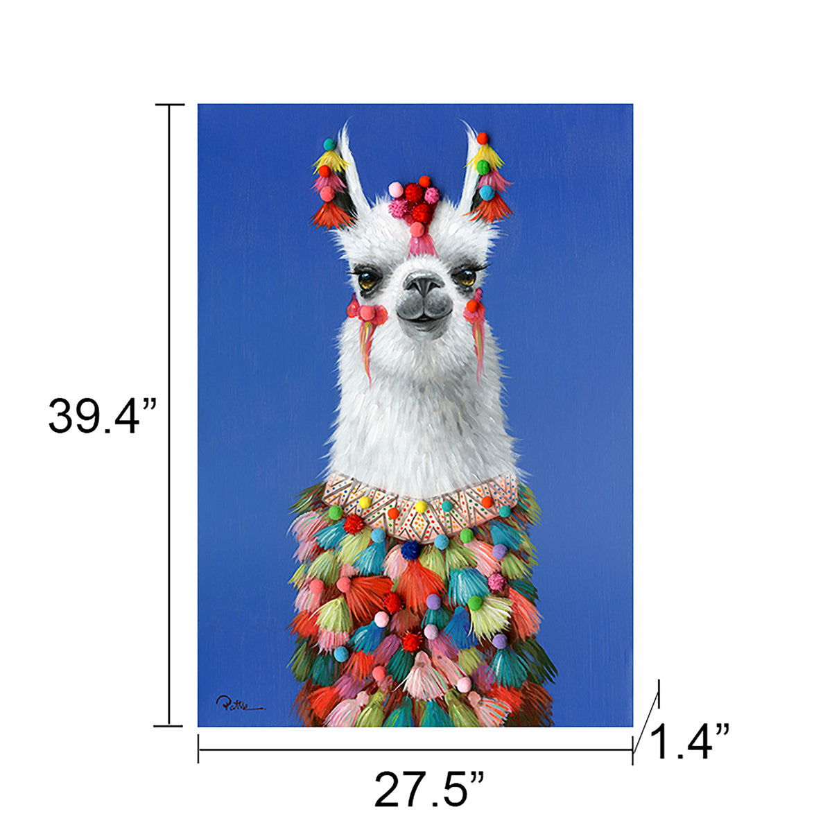 "PomPom Llama" Oil Painting