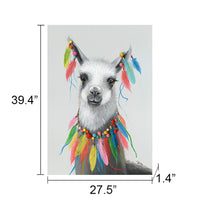 "Feathered Llama" Oil Painting