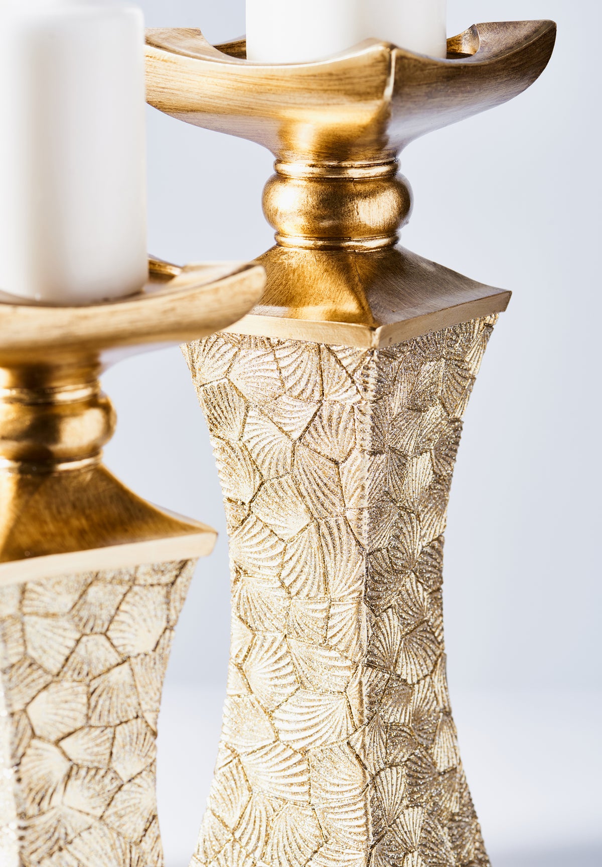 "Lieve" Polyresin Candlestick 3 Piece Set