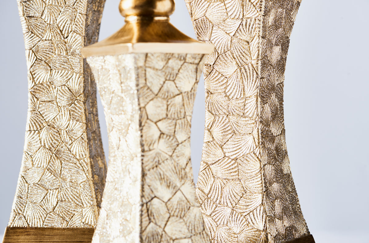 "Lieve" Polyresin Candlestick 3 Piece Set