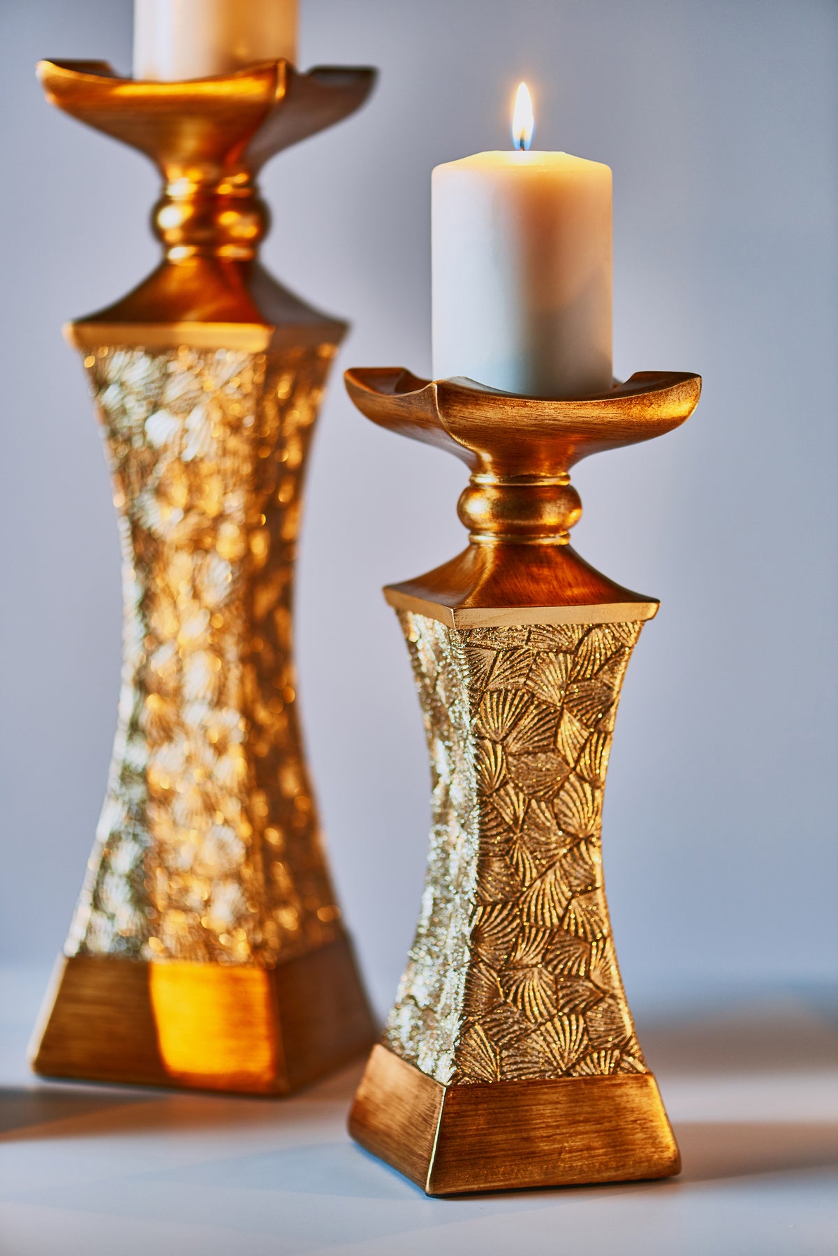 "Lieve" Polyresin Candlestick 3 Piece Set