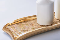 "Lieve" Polyresin 3 Piece Candle/Tealight Holders with Tray