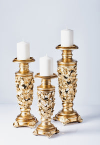 "Lieve" Polyresin Candlestick 3 Piece Set