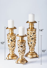 "Lieve" Polyresin Candlestick 3 Piece Set