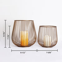 "Lieve" Metal Basket Candle Holders