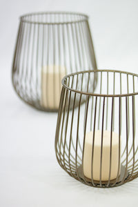 "Lieve" Metal Basket Candle Holders