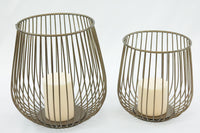 "Lieve" Metal Basket Candle Holders