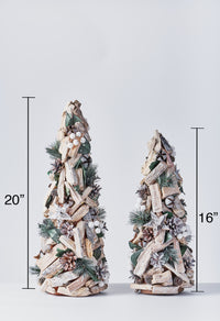 Handcrafted Christmas Tree with Pinecones and Wood Chips