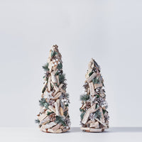 Handcrafted Christmas Tree with Pinecones and Wood Chips
