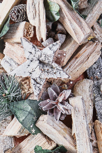 Handcrafted Christmas Tree with Pinecones and Wood Chips