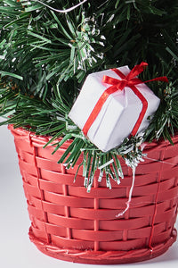 Handcrafted Tabletop Christmas Tree with LED Light and Ornaments