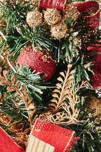 Handcrafted Tabletop Christmas Tree with LED Light and Ornaments