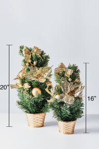 Handcrafted Tabletop Christmas Tree with LED Light and Ornaments