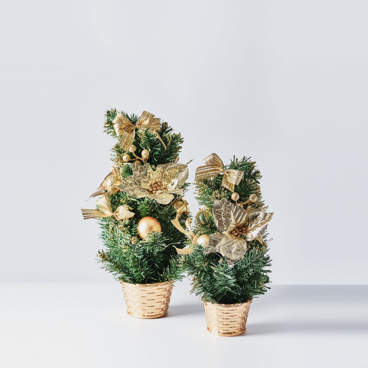 Handcrafted Tabletop Christmas Tree with LED Light and Ornaments