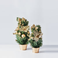 Handcrafted Tabletop Christmas Tree with LED Light and Ornaments