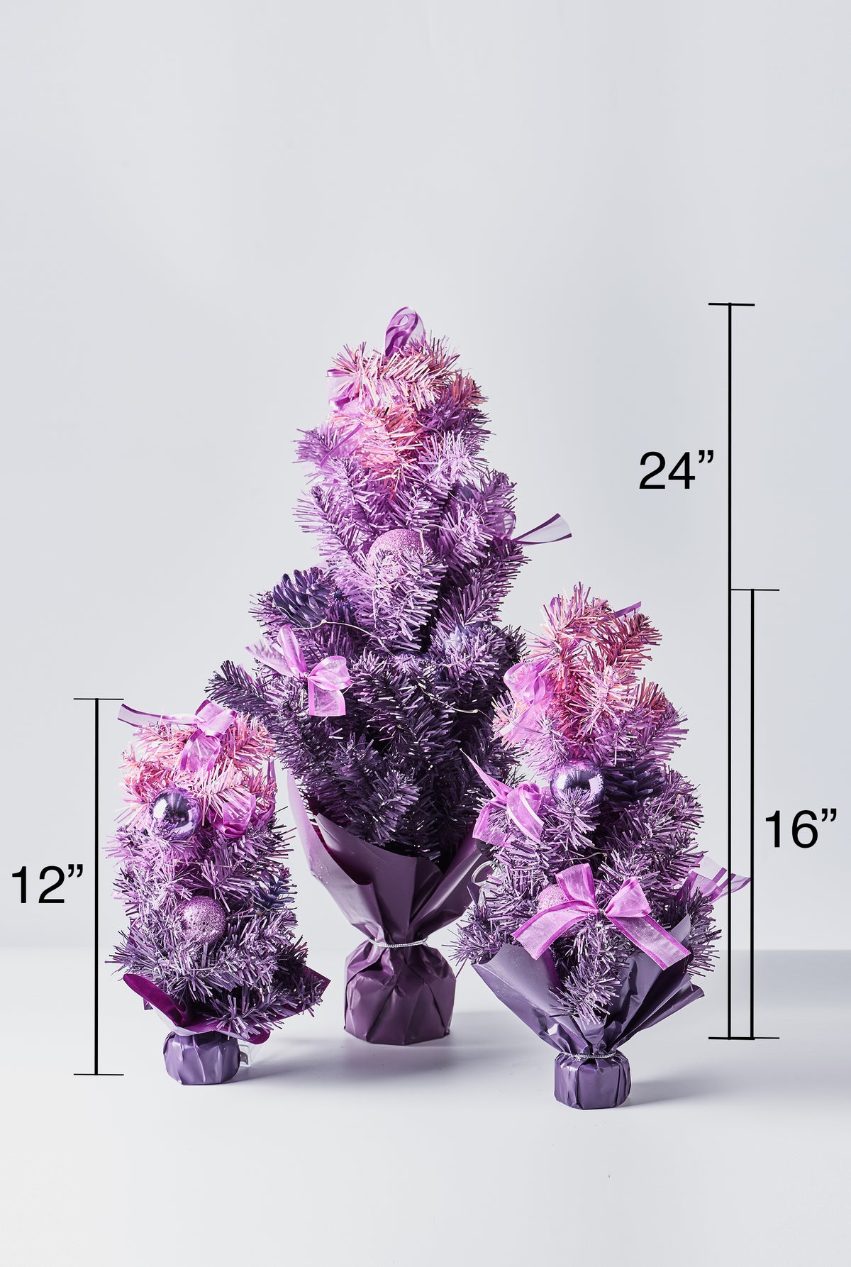 Handcrafted Tabletop Christmas Tree with LED Lights and Ornaments