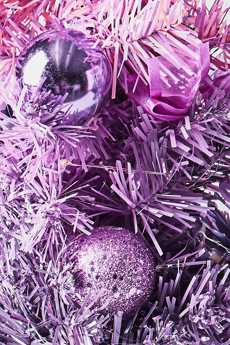 Handcrafted Tabletop Christmas Tree with LED Lights and Ornaments