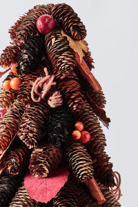 Handcrafted Tree with Pinecones and Wood Chips