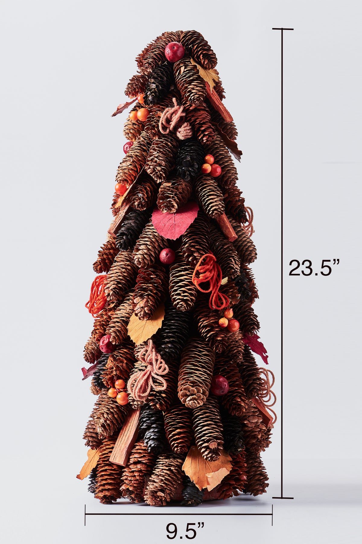 Handcrafted Tree with Pinecones and Wood Chips