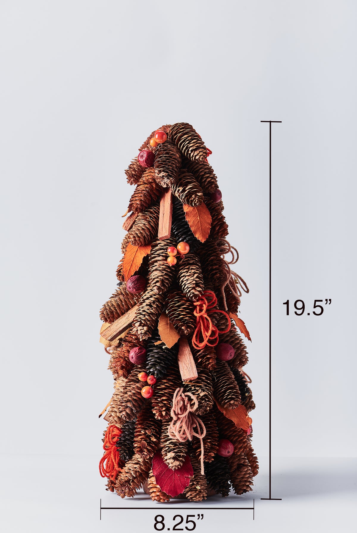Handcrafted Tree with Pinecones and Wood Chips