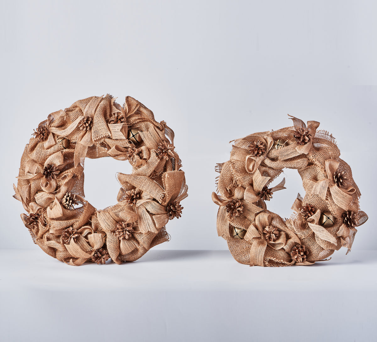 Handcrafted Wreath with Pinecones and Burlap