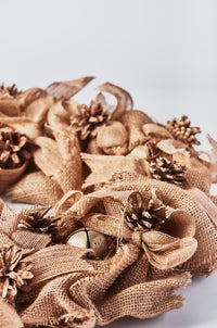 Handcrafted Wreath with Pinecones and Burlap