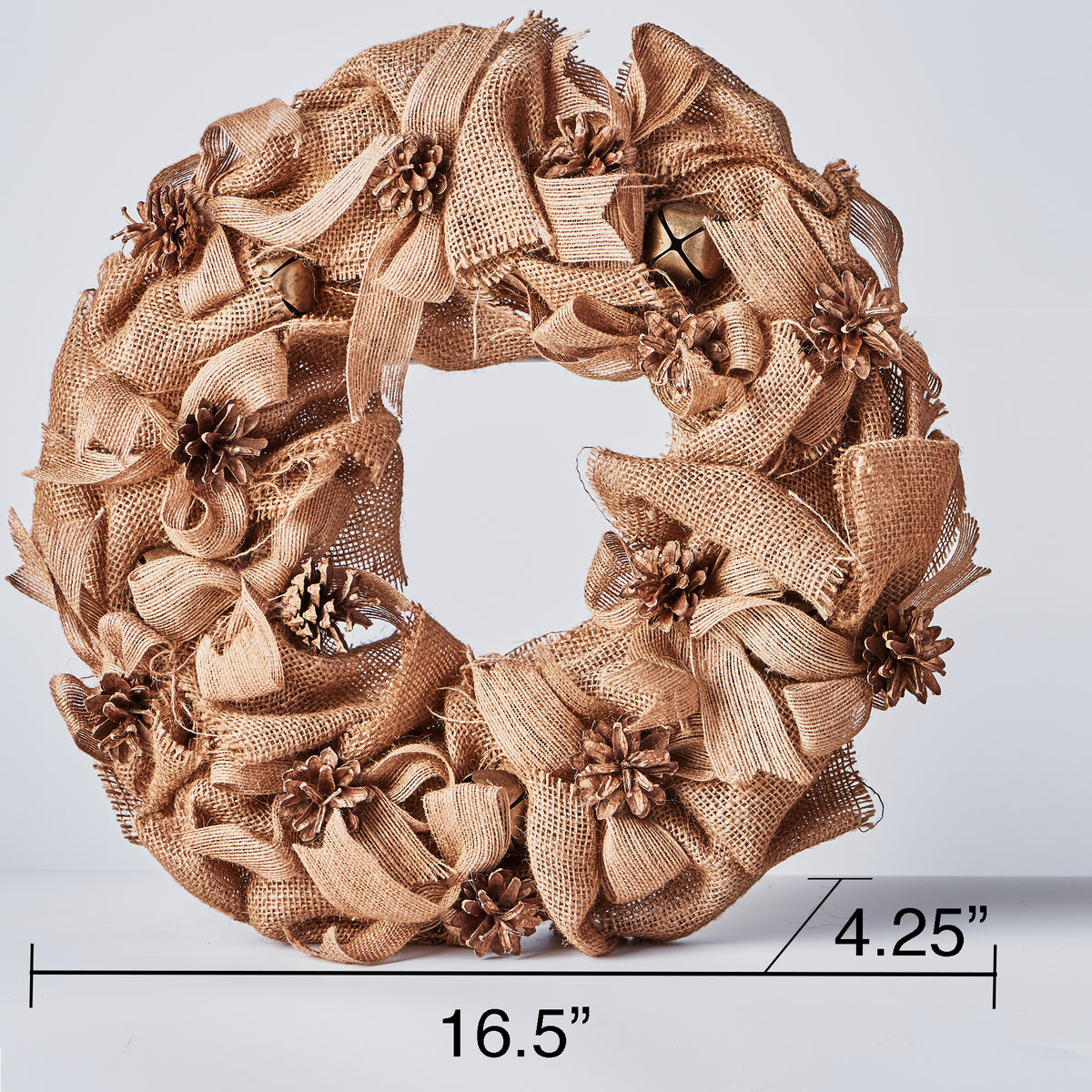 Handcrafted Wreath with Pinecones and Burlap