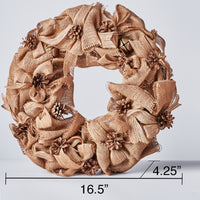 Handcrafted Wreath with Pinecones and Burlap