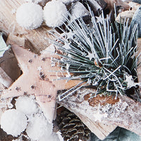 Handcrafted Wreath with Pinecones and Wood Chips