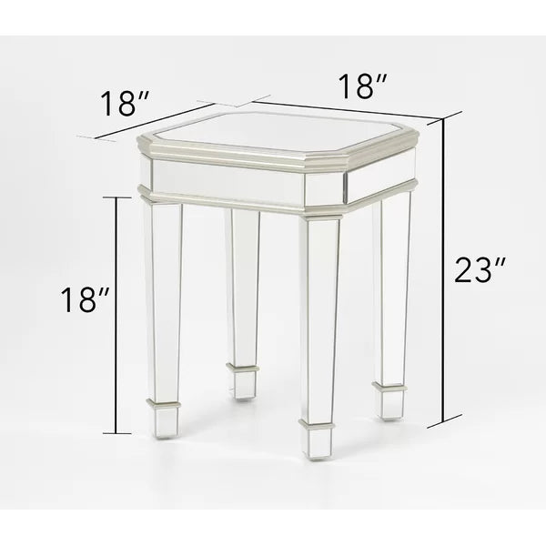 "Argento" Mirrored Square Side/End Table