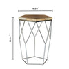 "Pentagono Lato" Reclaimed Elm Wood Side/End Table
