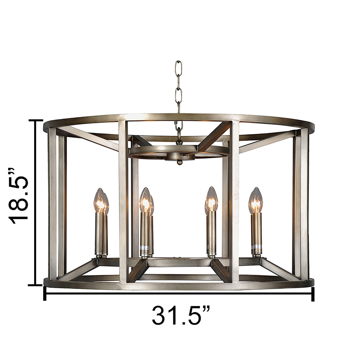 "Reticolo" 8-Bulb Drum Chandelier