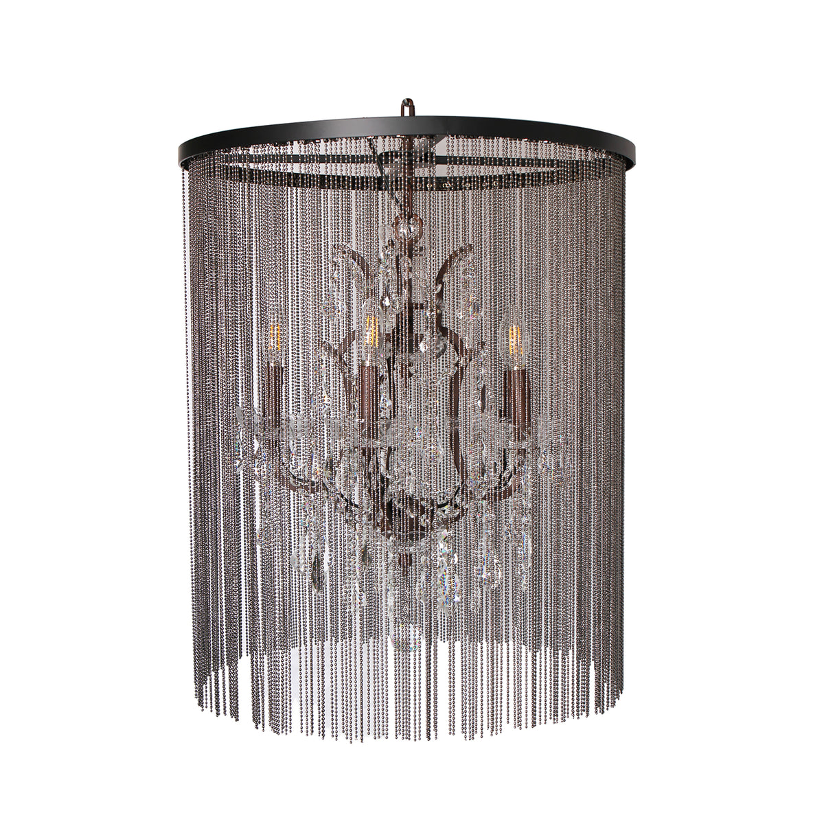 "Cascata I" 5-Bulb Candle-Style Chandelier with Crystals